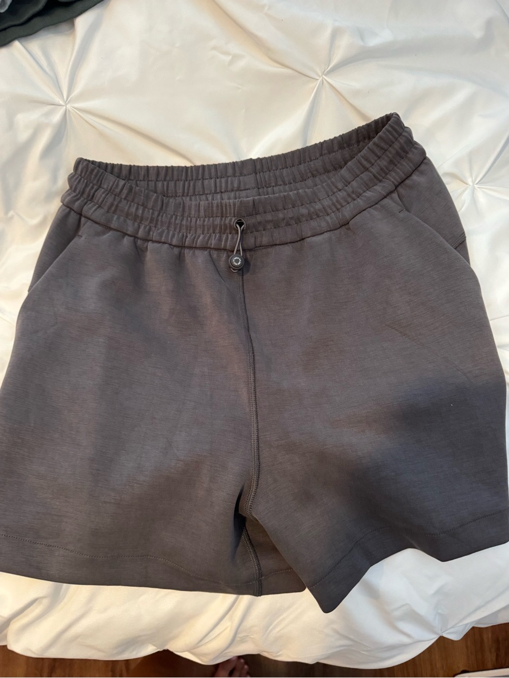 Women's Athletic Drawstring Shorts in Charcoal Gray